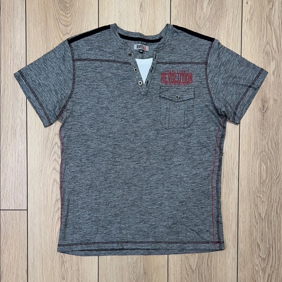 Rivet61 Other - NWOT - RIVET61 Gray Short Sleeve Henley Shirt
